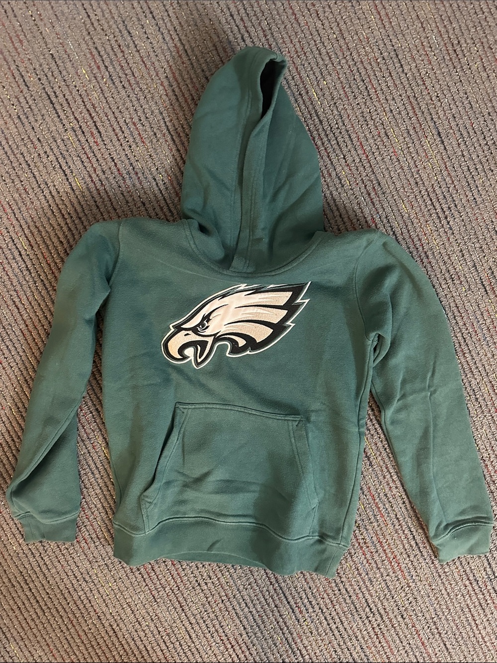 NFL Eagles Youth Medium Green Hooded Sweatshirt with Eagles logo